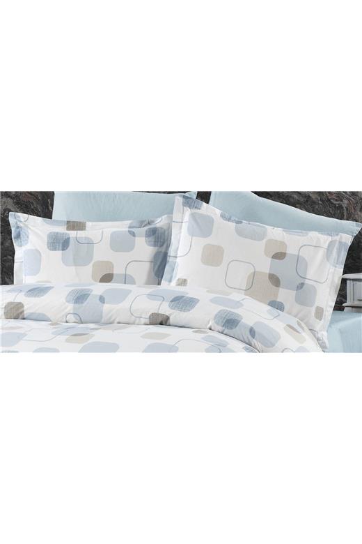 Μαξιλαροθήκη Εμπριμέ Μελίνα 707 50X70 White-Light Blue 100% Cotton