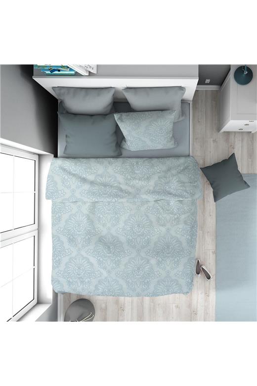 Παπλωματοθήκη Εμπριμέ Άρτεμις 705 160X240 Light Blue-Grey 100% Cotton