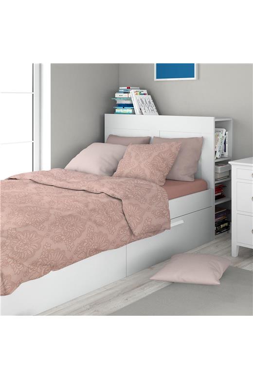 Σεντόνια Εμπριμέ Σετ 3 τεμ Άρτεμις 703 160X240 Dusty Rose 100% Cotton