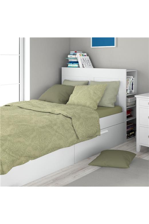 Σεντόνια Εμπριμέ Σετ 3 τεμ Άρτεμις 704 160X240 Light Olive 100% Cotton