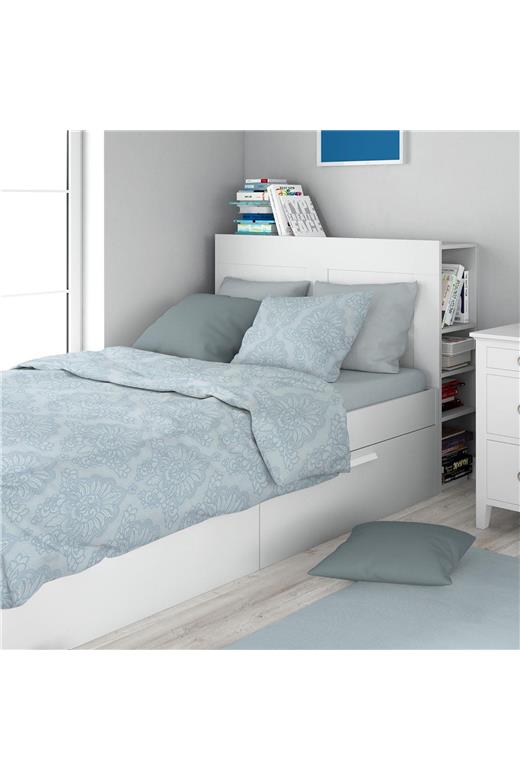 Σεντόνια Εμπριμέ Σετ 3 τεμ Άρτεμις 705 160X240 Light Blue-Grey 100% Cotton