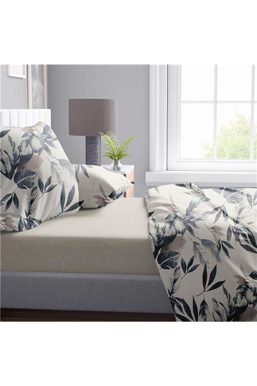 Παπλωματοθήκη Εμπριμέ Ευριδίκη 710 220X240 Ecru-Black 100% Cotton