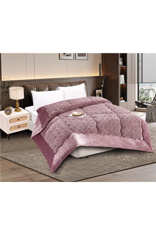 Κουβερτοπάπλωμα pv plush (240cm x 260cm) rust red