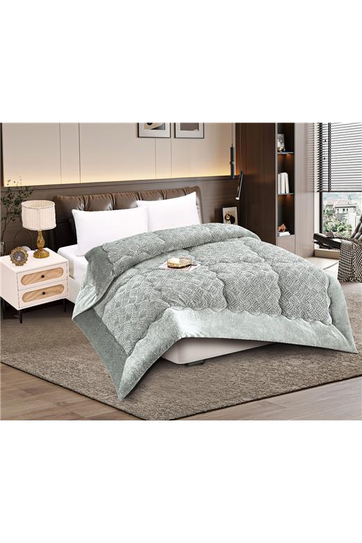 Κουβερτοπάπλωμα pv plush (220cm x 240cm) blue silver