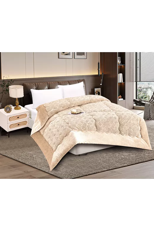 Κουβερτοπάπλωμα pv plush (240cm x 260cm) cream