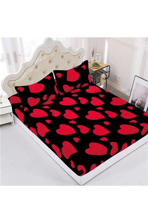 Fleece σεντόνι με λάστιχο και μαξιλαροθήκες (100cm x 200cm + 30cm) design 1