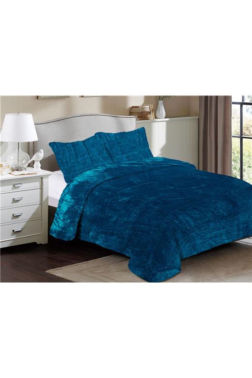 Κουβέρτα Coral Fleece Solid 03 160X220 Petrol 100% Polyester