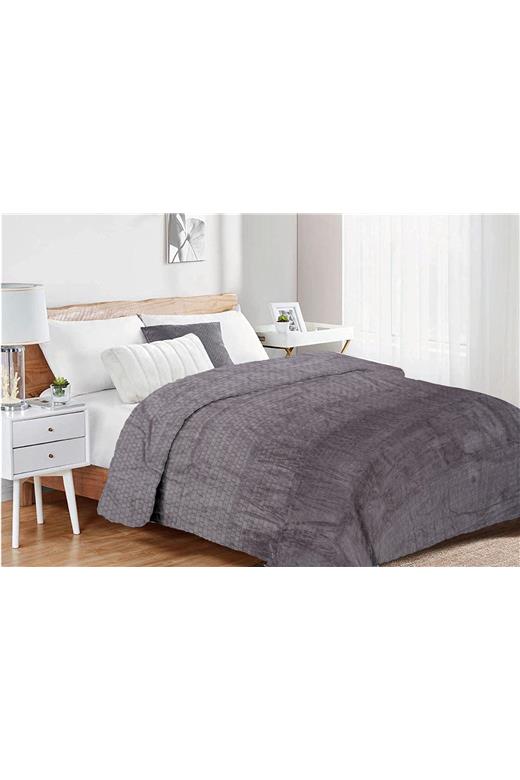 Κουβέρτα Coral Fleece Jacquard Brick 06 220X240 Grey 100% Polyester
