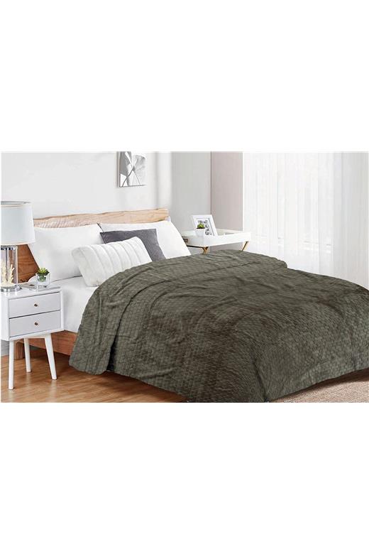 Κουβέρτα Coral Fleece Jacquard Brick 07 220X240 Olive 100% Polyester