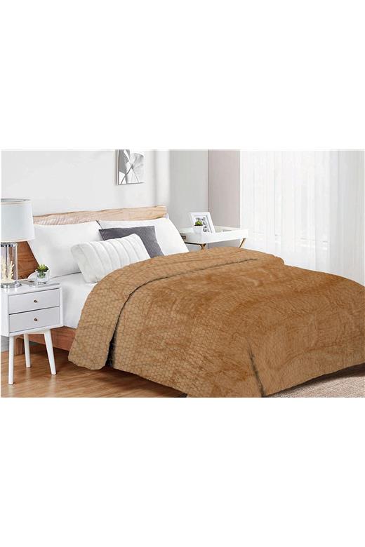Κουβέρτα Coral Fleece Jacquard Brick 02 160X220 Beige 100% Polyester