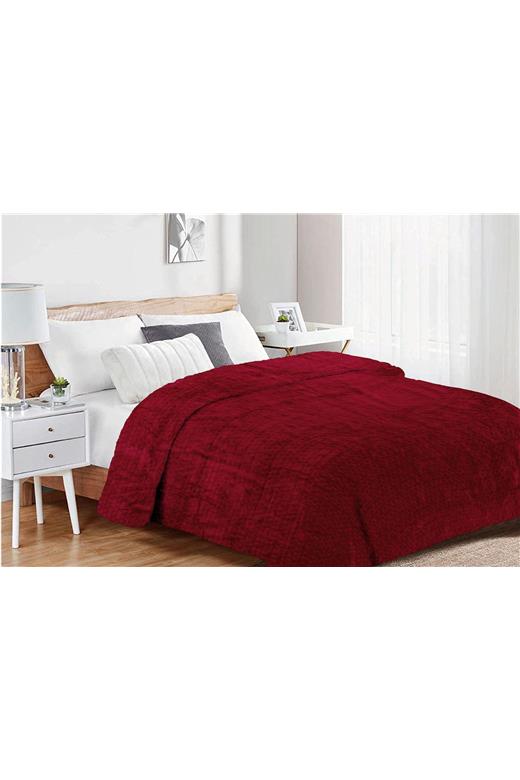 Κουβέρτα Coral Fleece Jacquard Brick 04 160X220 Bordeaux 100% Polyester