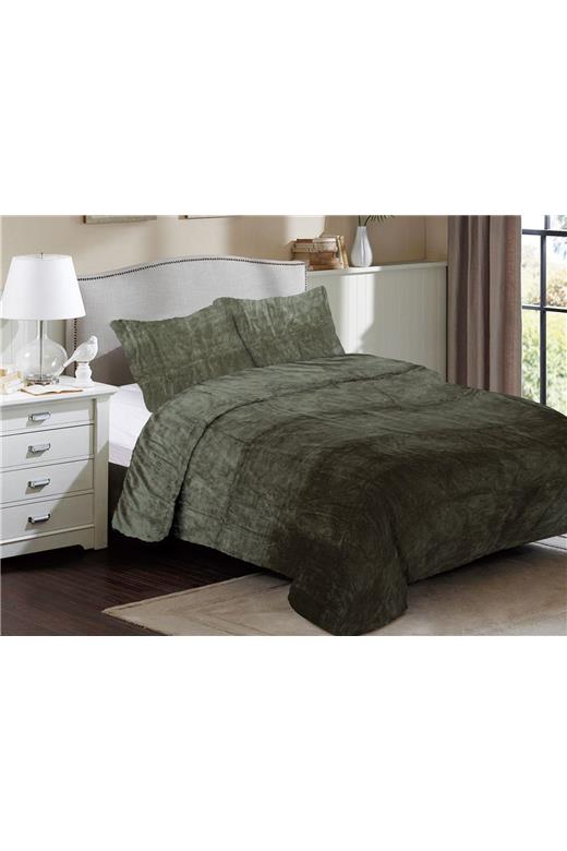 Κουβέρτα Coral Fleece Solid 07 160X220 Olive 100% Polyester