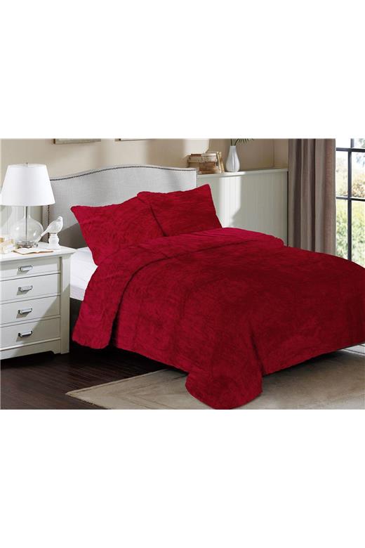 Κουβέρτα Coral Fleece Solid 04 220X240 Bordeaux 100% Polyester