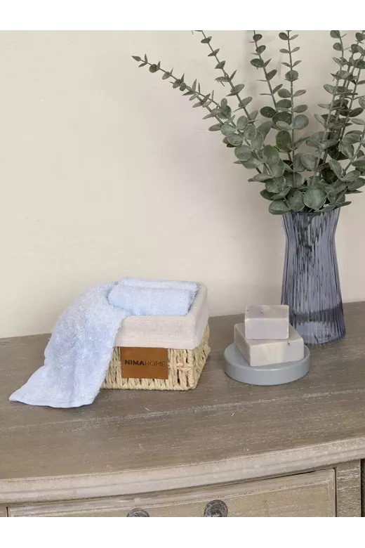 Καλαθάκι με λαβέτες Bamboo Bloom - Light Blue