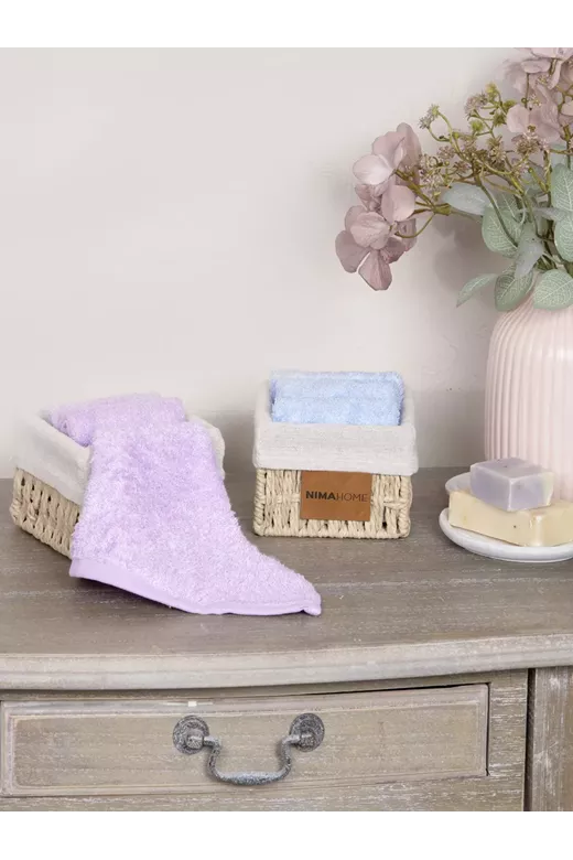 Καλαθάκι με λαβέτες Bamboo Bloom - Light Blue