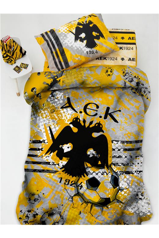 Σετ Παπλωματοθήκη Μονή Aek 170x250 Aek8