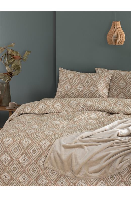 Σετ Παπλωματοθήκη Υπέρδιπλη Flannel Beauty 240x250 FB0238