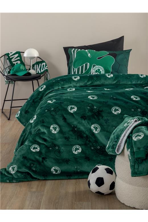 Κουβέρτα Ημίδιπλη 160x220 PANATHINAIKOS BL 