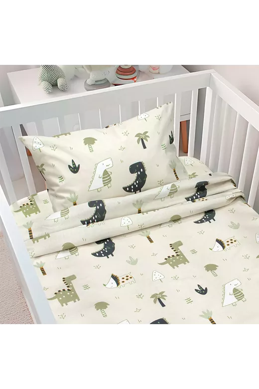 LINO BEBE ΣΕΤ ΣΕΝΤΟΝΙΑ DINO FOREST GREEN 120X180
