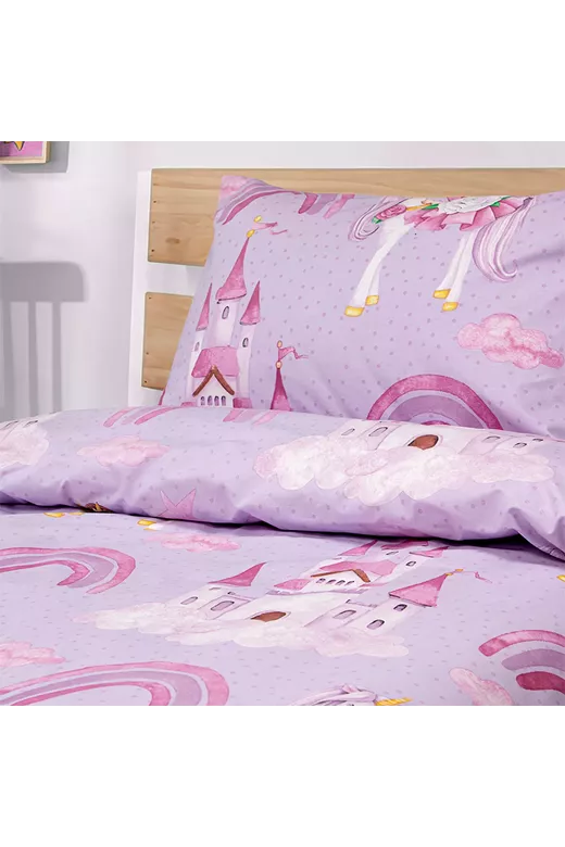 LINO Σετ Παιδική Παπλωματοθήκη (160x240) Dreamy Castleland Λιλά