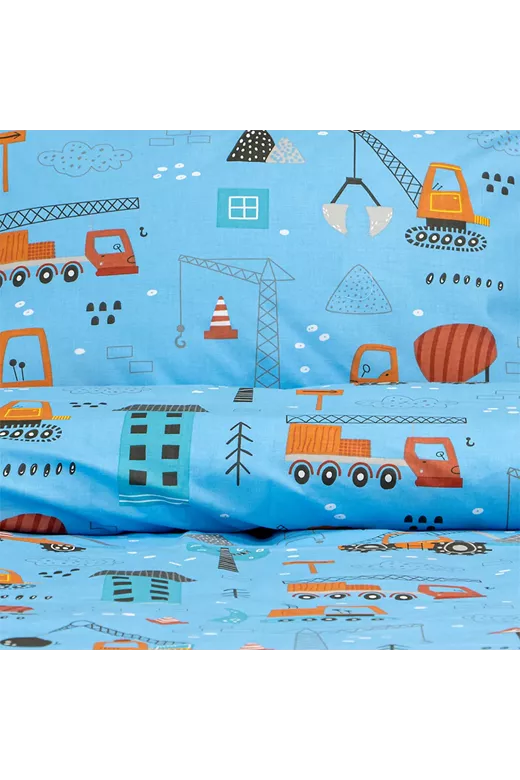 LINO Σετ Παιδική Παπλωματοθήκη (160x240) Playground Town Πετρόλ