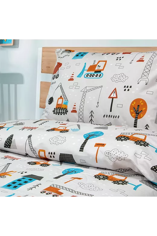 LINO Σετ Παιδική Παπλωματοθήκη (160x240) Playground Town Γκρι