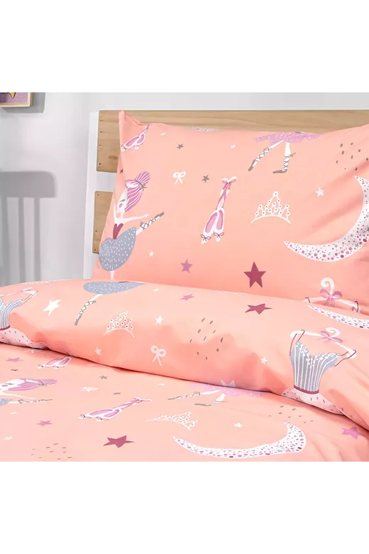 LINO Σετ Παιδική Παπλωματοθήκη (160x240) Dreamy Dancers Κοραλί