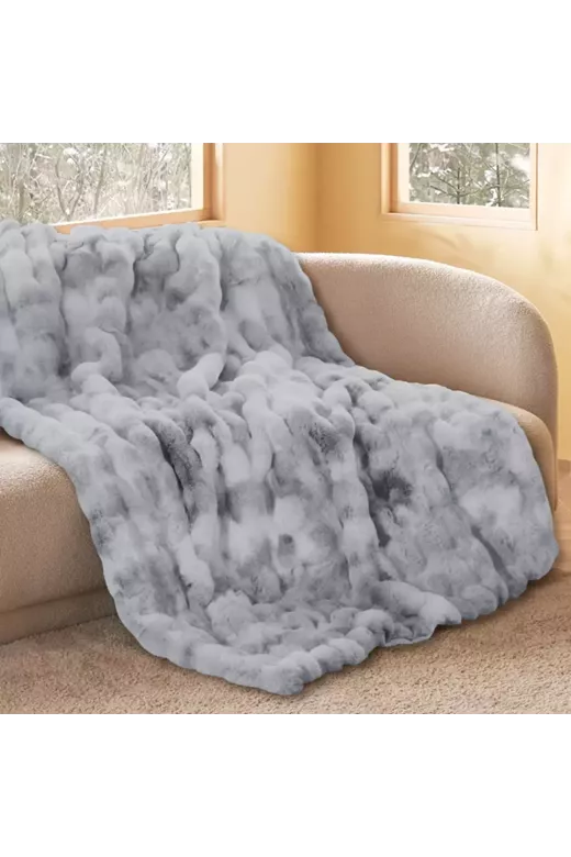 Σετ ριχτάρια γούνινα Rabbit Fur Gray