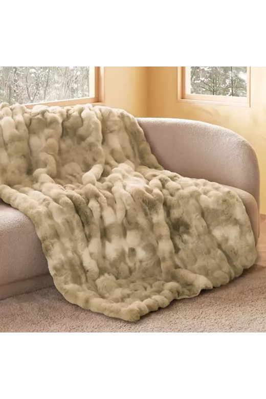 Σετ ριχτάρια γούνινα Rabbit Fur Beige