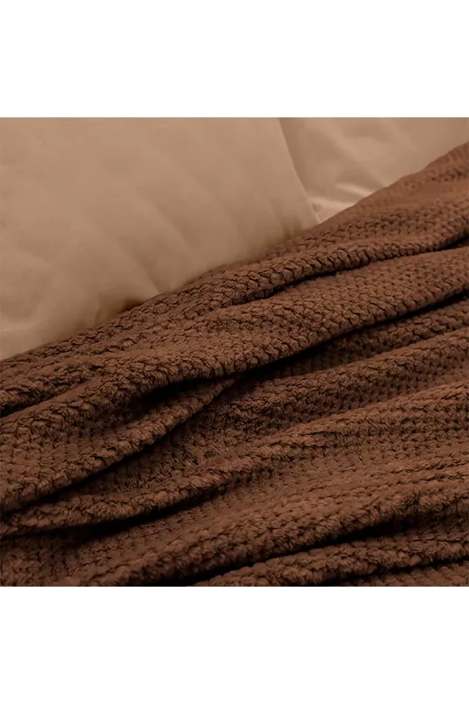 LINO ΚΟΥΒΕΡΤΑ FLEECE NAPNEST BROWN 220X240
