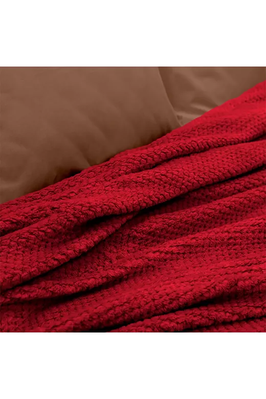 LINO ΚΟΥΒΕΡΤΑ FLEECE NAPNEST BORDO 220X240