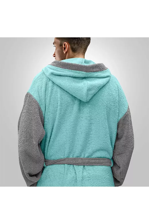 LINO Μπουρνούζι με κουκούλα Revel Μέντα Medium