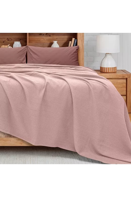 LINO Κουβέρτα King Size(240x260) Πικέ Cocoon Ροζ