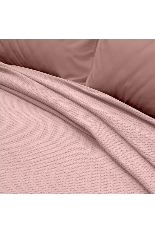 LINO Κουβέρτα King Size(240x260) Πικέ Cocoon Ροζ