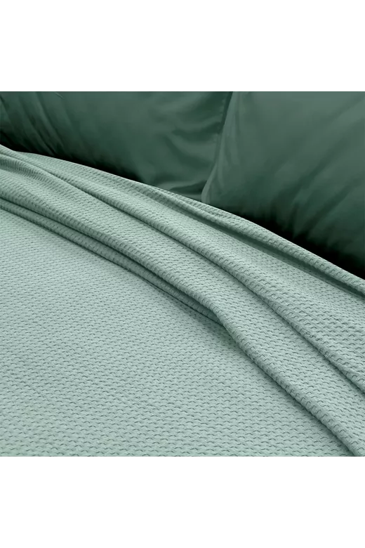 LINO Κουβέρτα King Size (240x260) Πικέ Cocoon Μέντα