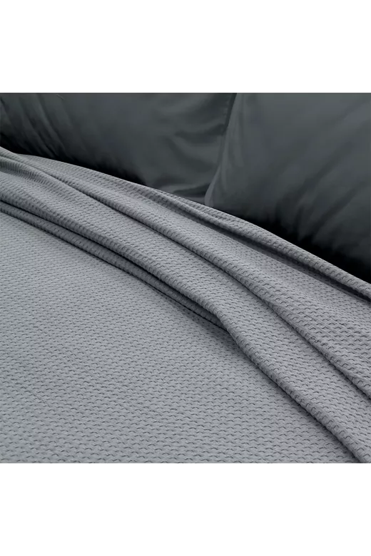 LINO Κουβέρτα King Size (240x260) Πικέ Cocoon Γκρι