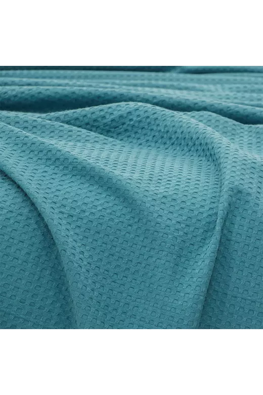 LINO Κουβέρτα King Size (240x260) Πικέ Cocoon Πετρόλ