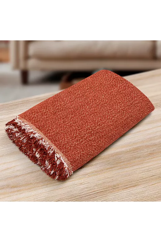 LINO Ριχτάρι Καναπέ Τριθέσιο (180x300) Boxi Κεραμιδί