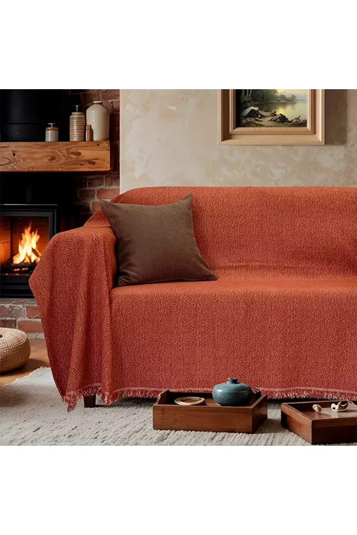 LINO Ριχτάρι Καναπέ Διθέσιο (180x250) Boxi Κεραμιδί