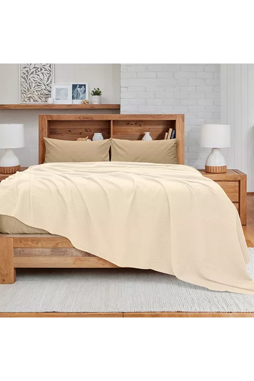 LINO Κουβέρτα King Size (240x260) Πικέ Cocoon Εκρού