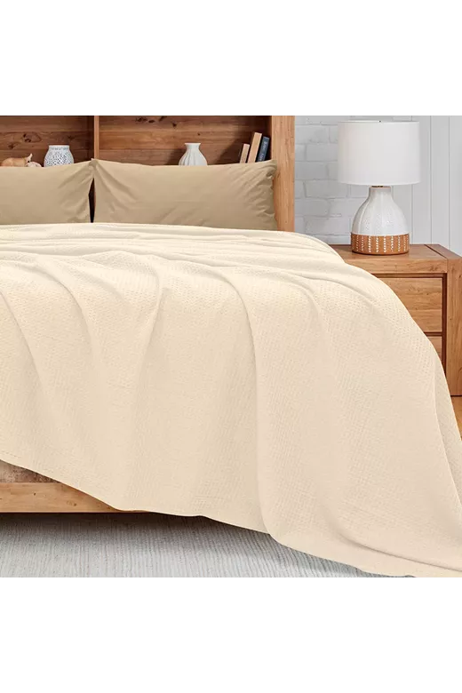 LINO Κουβέρτα King Size (240x260) Πικέ Cocoon Εκρού