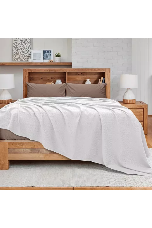 LINO Κουβέρτα King size (240x260) Πικέ Cocoon Λευκό