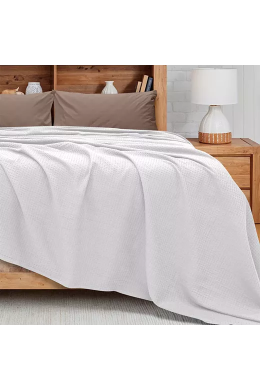 LINO Κουβέρτα King size (240x260) Πικέ Cocoon Λευκό