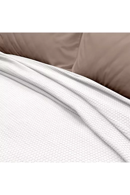 LINO Κουβέρτα King size (240x260) Πικέ Cocoon Λευκό
