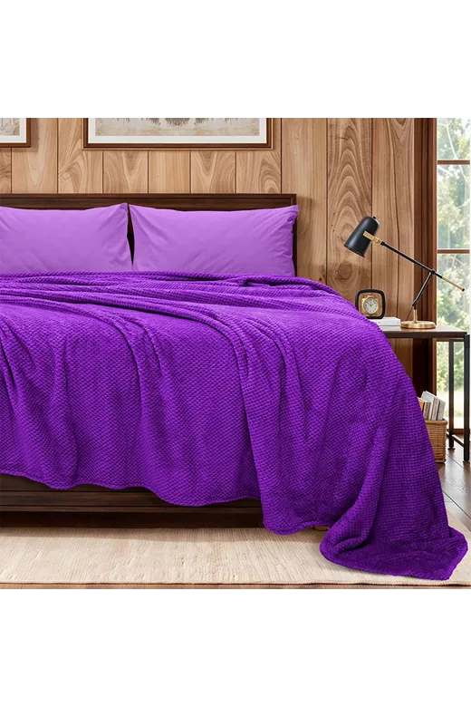 LINO Κουβέρτα Υπέρδιπλη (220x240) Fleece Napnest Μωβ