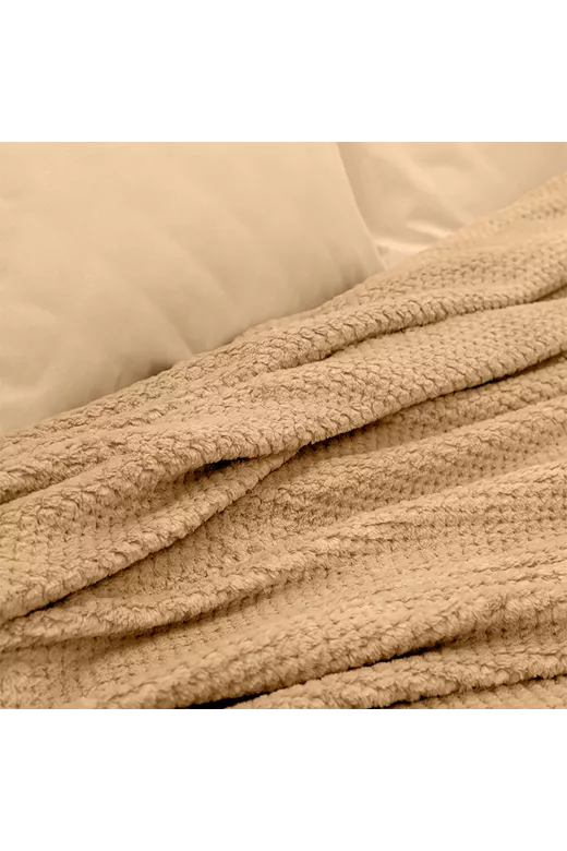 LINO Κουβέρτα Υπέρδιπλη (220x240) Fleece Napnest Μπεζ