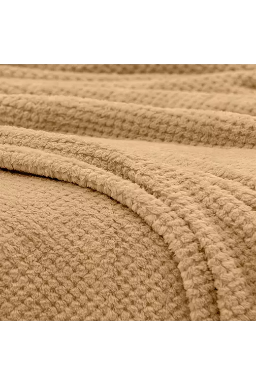LINO Κουβέρτα Υπέρδιπλη (220x240) Fleece Napnest Μπεζ