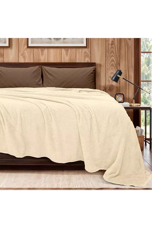 LINO Κουβέρτα Υπέρδιπλη (220x240) Fleece Napnest Εκρού