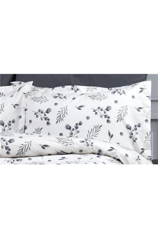 Μαξιλαροθήκη Εμπριμέ Μυρτώ 350 50X70 Grey 100% Cotton Flannel