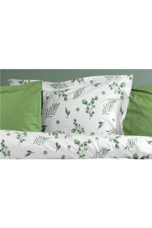 Μαξιλαροθήκη Εμπριμέ Μυρτώ 351 50X70 Green 100% Cotton Flannel